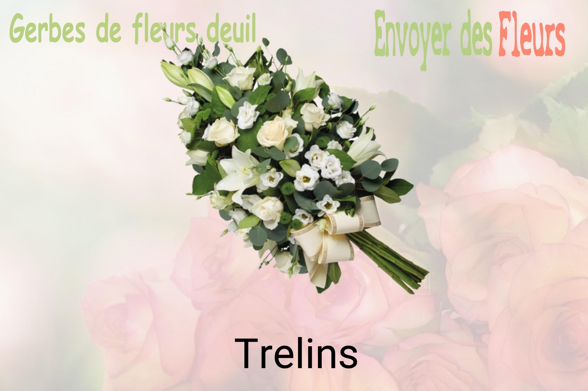 Gerbe de fleurs de deuil livrée à Trelins